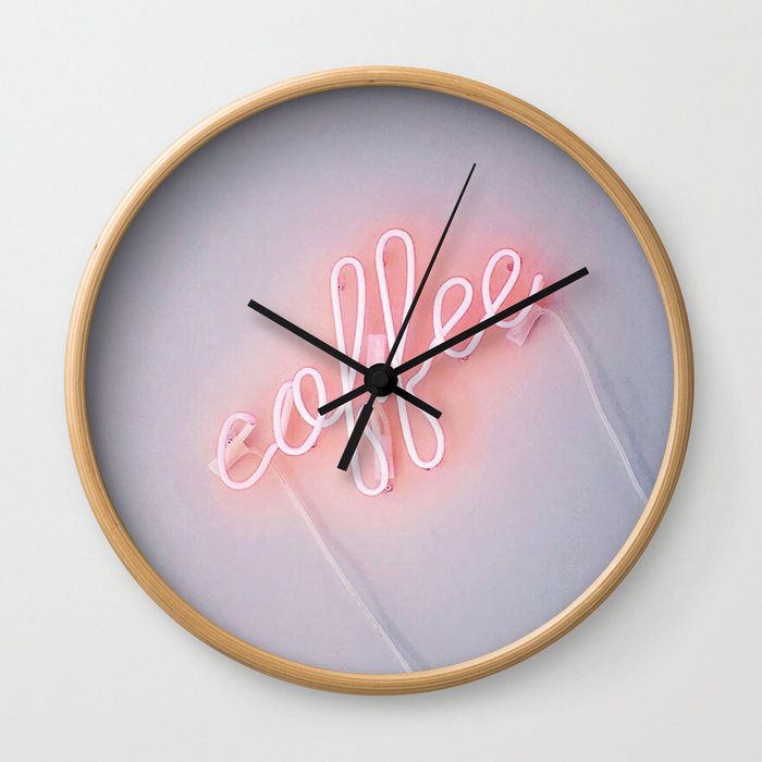 Neon Coffee Wall Clock