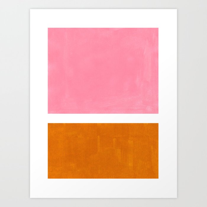 Pastel Pink Abstract Minimalist Rothko Colorful Mid Century Color