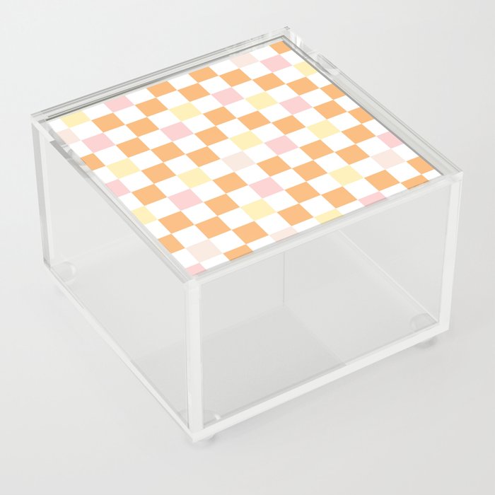 Summer Checkered (Orange / Pink / Yellow) Acrylic Box