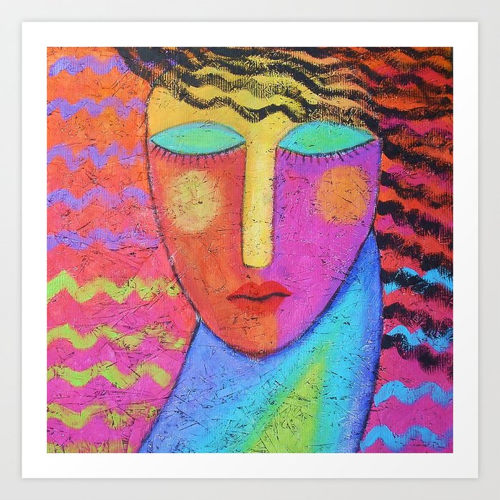 Colorful Abstract Painting On Osb Board Art Print By Jackieludtke