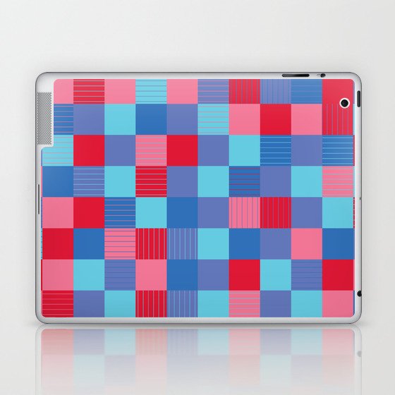 Valentine's Day Layers of Pink, Purple, & Blue Plaid Design Laptop & iPad Skin