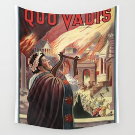 Quo Vadis Nero Sings While Rome Burns Old Movie  Wall Tapestry