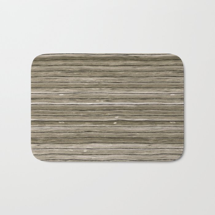 Light grey horizontal wood board Bath Mat