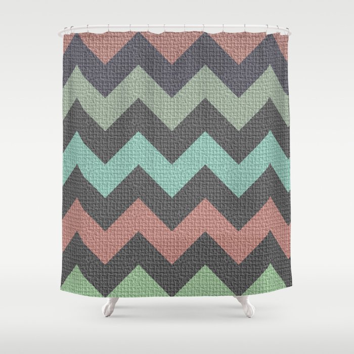 Rainbow Chevron Shower Curtain By Espco Society6