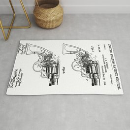 Smith And Wesson Revolver Patent 1894 Rug | Graphicdesign, Gun, Patent, Vintage, Ilustration, Smith, Wesson, Revolver, Oldilustration 
