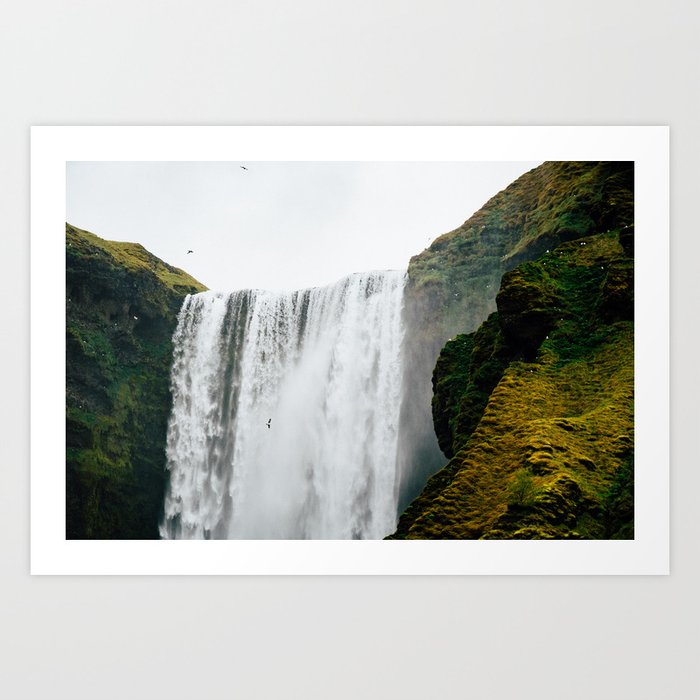 Land of Ice and Fire Art Print || Iceland, Skogafoss waterfall  Art Print