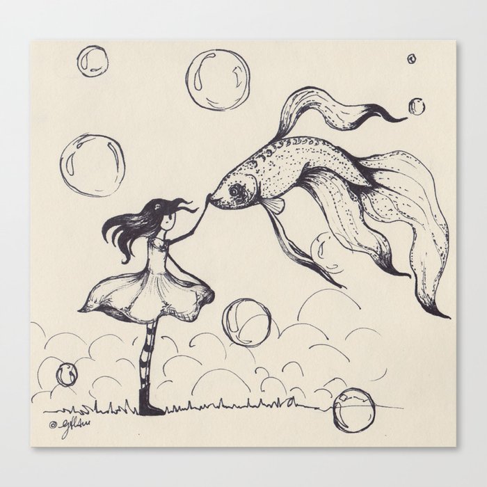 Dreamer & Obie (pen) Canvas Print