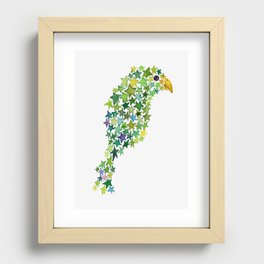 Green Star Bird Recessed Framed Print