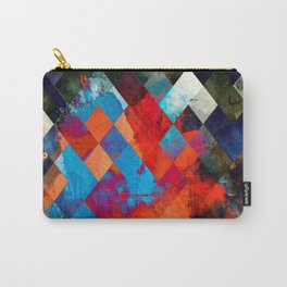 geometric pixel square pattern abstract background in red blue orange Carry-All Pouch