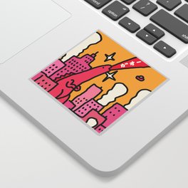Pink Godzilla Sticker