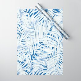 Tropical Palms Blue Wrapping Paper