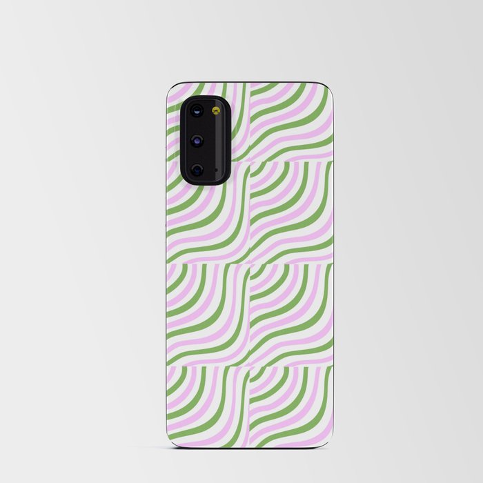 Pastel Pink and Green Stripe Shells Android Card Case