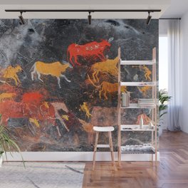 Cave Art Lascaux Deer Hunt Wall Mural