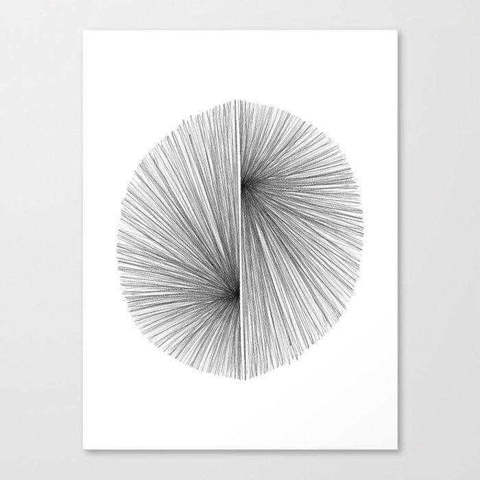 Mid Century Modern Geometric Abstract Radiating Lines Canvas Print