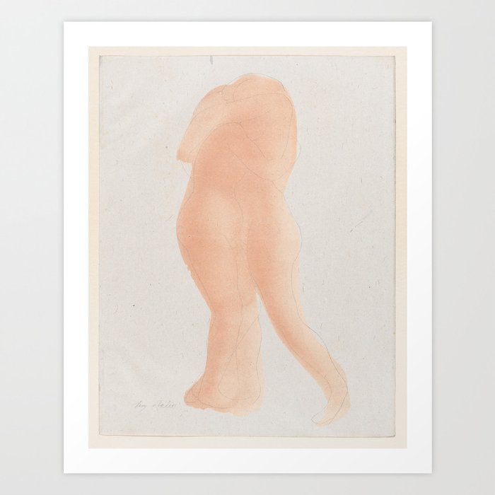 Auguste Rodin Nude Figure Lithograph #3 Art Print
