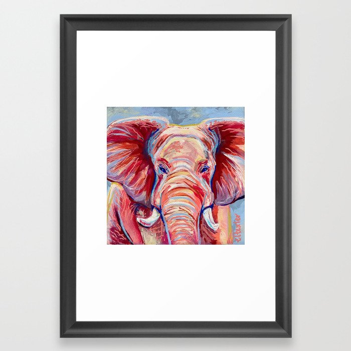 Sunset Elephant  Framed Art Print