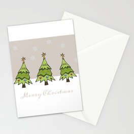 Merry Christmas Trees Stationery Cards