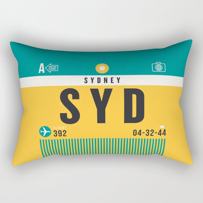Luggage Tag A - SYD Sydney Australia Rectangular Pillow