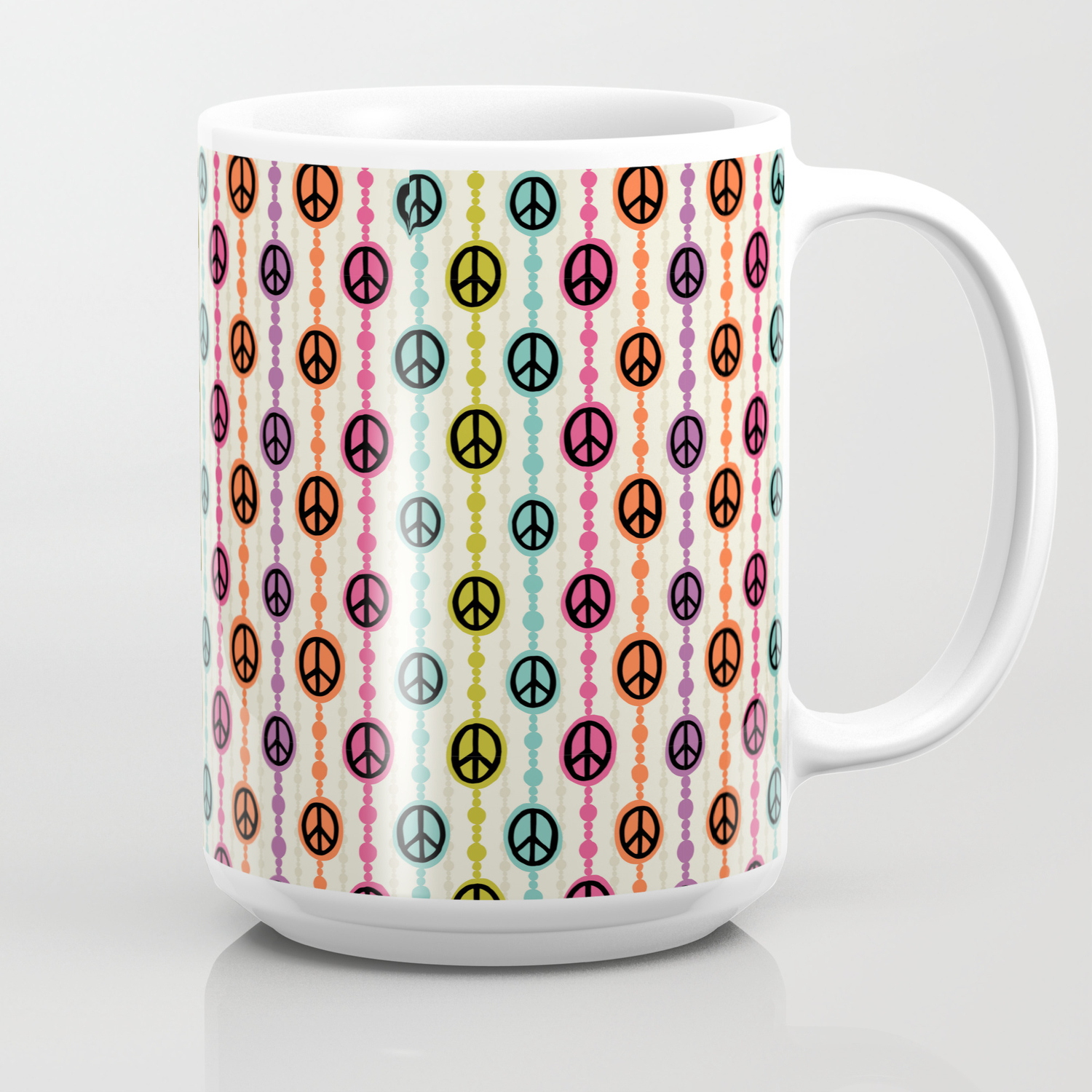 Peace Signs Hippie Beaded Curtain Coffee Mug By Leiah Society6 Shop from the world's largest selection and best deals for porcelain coffee mugs.