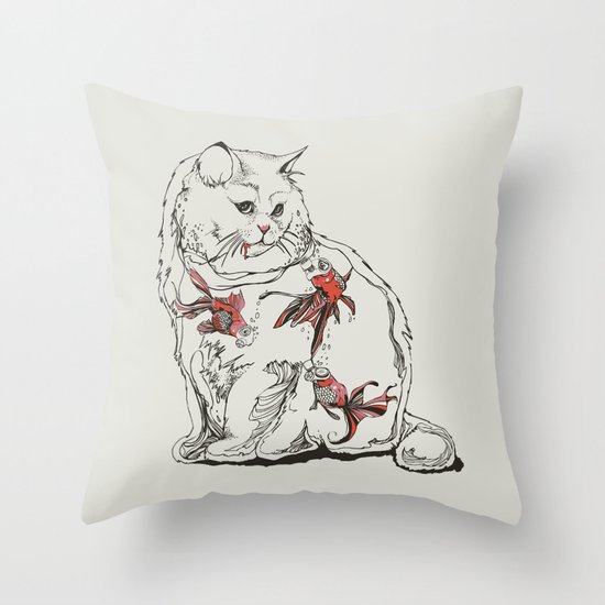 Fish Tank Throw Pillow