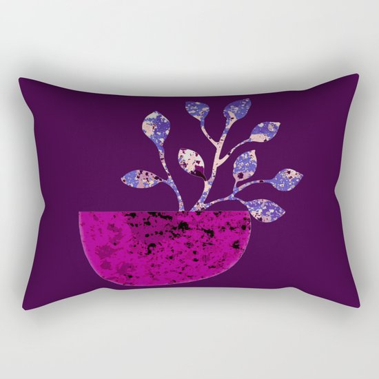pot and branch on purple Rectangular Pillow