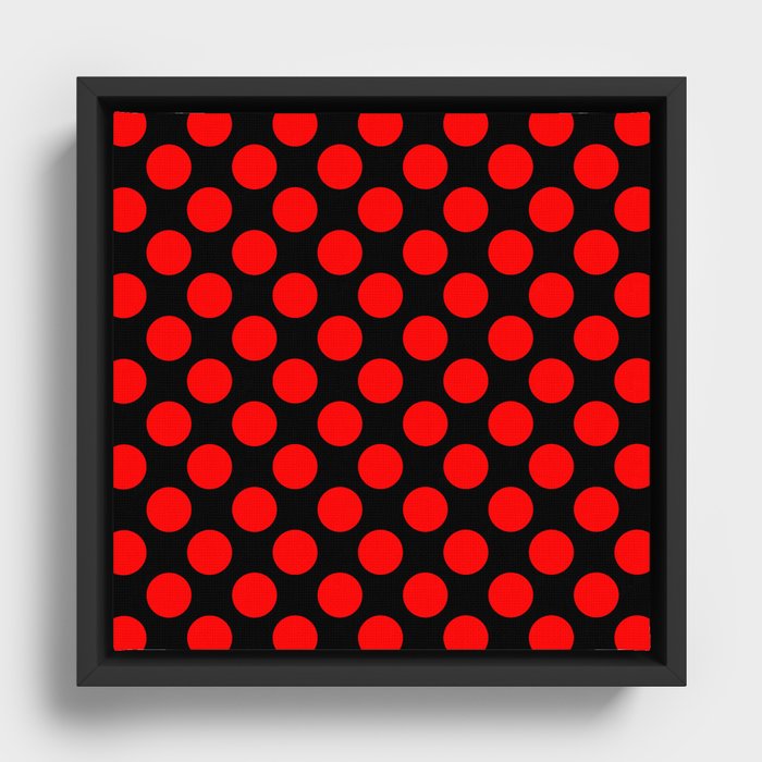 Purely Red - polka 1 Framed Canvas