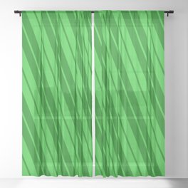 [ Thumbnail: Lime Green and Green Colored Pattern of Stripes Sheer Curtain ]