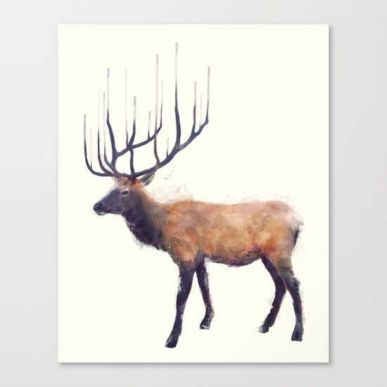 Elk // Reflect (Left) Canvas Print