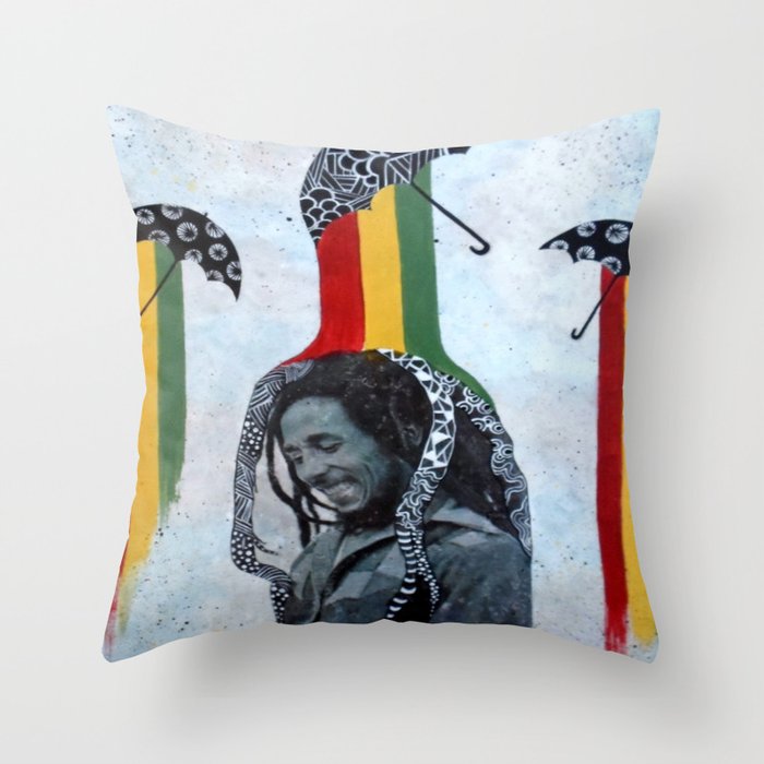 Rastafari Rain Throw Pillow