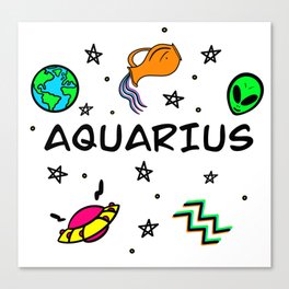 Aquarius Doodles Canvas Print