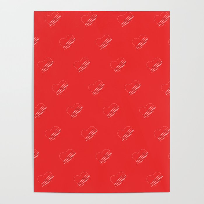 minimal valentine heart pattren Poster