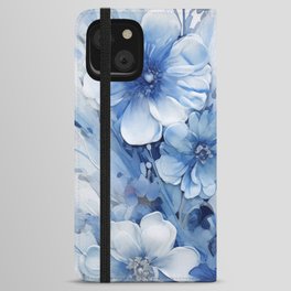 Blue Boho Blossoms iPhone Wallet Case