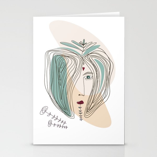  Abstract human face. Stationery Cards