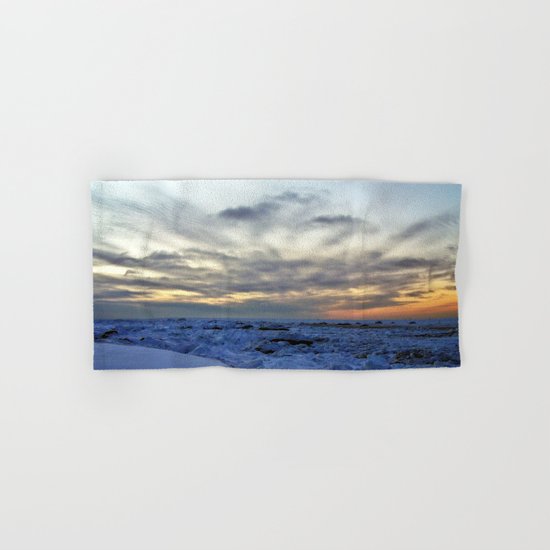Icy Sea at Sunset Hand & Bath Towel