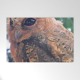 Small Cute Owl Closeup | Bird | Animal | Wildlife | Flying Creature | Nature Photography Art Welcome Mat