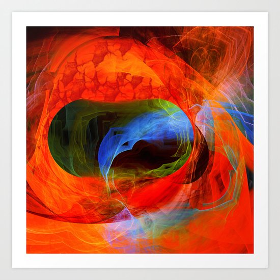 Fire and smoke Art Print