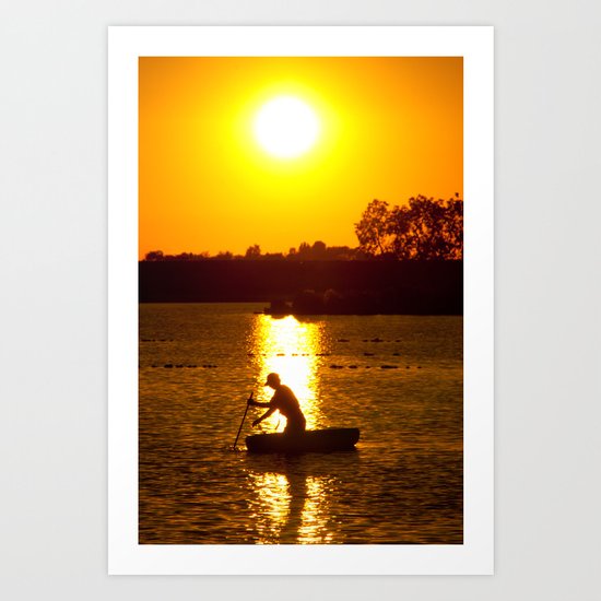 Laying the bait Art Print