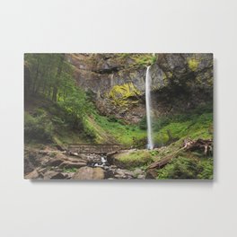Elowah Falls in the Columbia River Gorge, Oregon Metal Print | Elowahfalls, Oregon, Green, Moss, Long Exposure, Columbiarivergorge, Canyon, Photo, Nature, Digital 