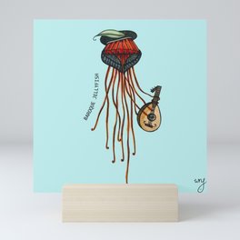 Cute underwater monsters - the Baroque Jellyfish  Mini Art Print