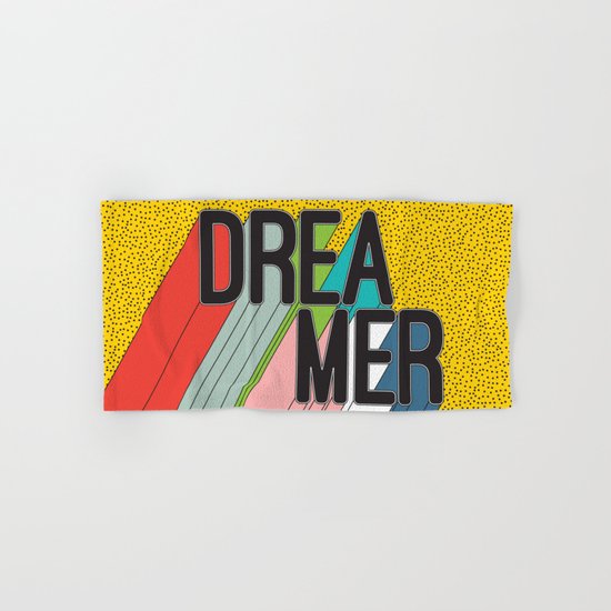 Dreamer Typography Color Poster Dream Imagine Hand & Bath Towel