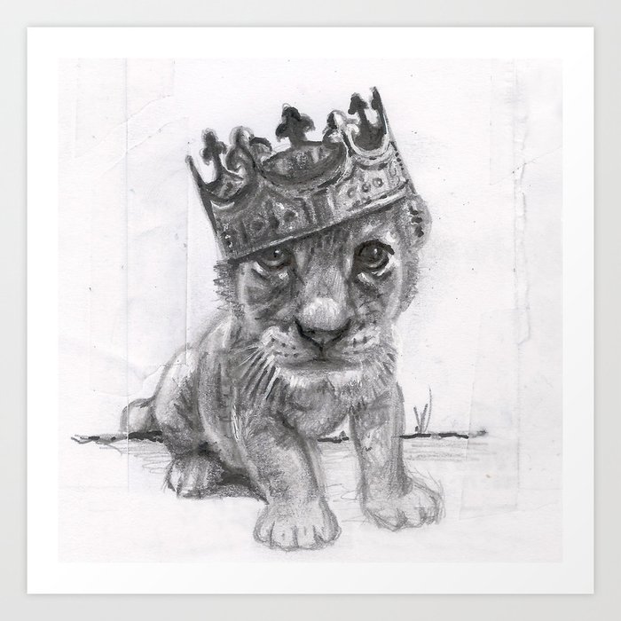 Baby Lion Art Print by aqueli | Society6