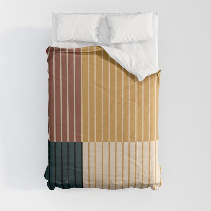 Color Block Line Abstract XV Comforter