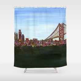 Ben Franklin Bridge Shower Curtain