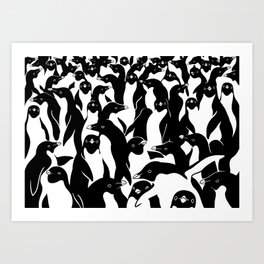 meanwhile penguins Art Print