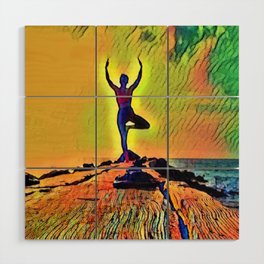 Woman Doing Yoga 4 Wood Wall Art