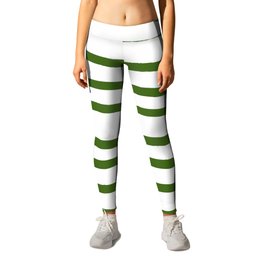 Simply Drawn Stripes in Jungle Green Leggings | Striped, Painting, Watercolor, Green, Graphicdesign, Stripe, White, Illustration, Stripes, Nature 