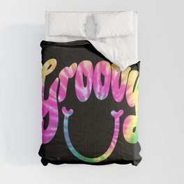 Groovy Smile // Tie-dye Black Fun Retro 70s Hippie Vibes Green Yellow Pink Lettering Typography Art Comforter | Chill Vibes Cool Tie, Vintage Living Life, Girly Inspiration Ca, Graphicdesign, Of College Dorm Room, The Positive Decor, Black And Watercolor, Typography Picture, Wording Quotes Dye, Love Free Peace 70S 