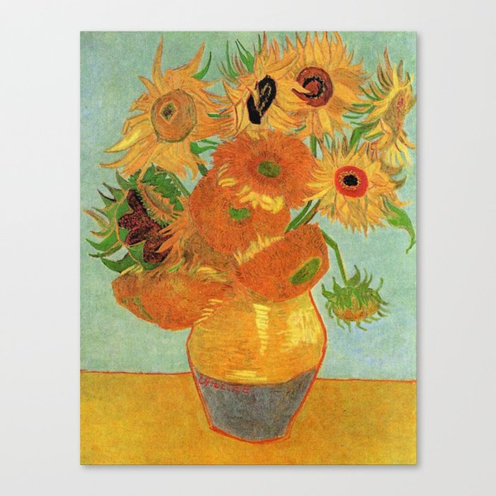 Famous Art Still Life Vase With Twelve Sunflowers By Vincent