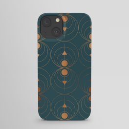 Copper Art Deco on Emerald iPhone Case