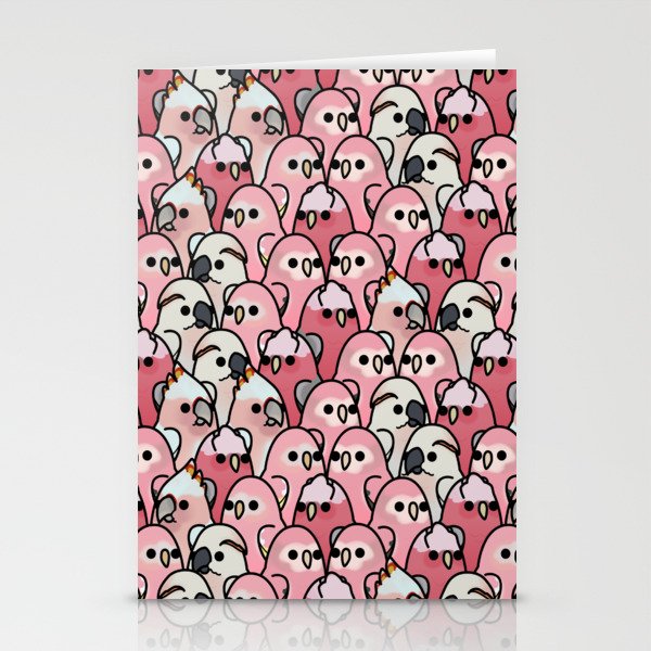 Too Many Birds!™ Pink Parrot Posse Stationery Cards
